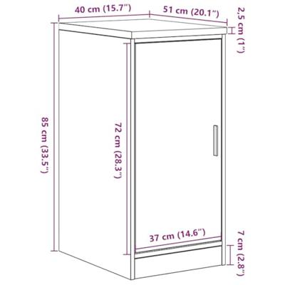Garagekast 40x51x85 cm massief grenenhout gerookt eiken