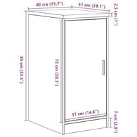 Garagekast 40x51x85 cm massief grenenhout gerookt eiken - thumbnail