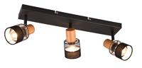Trio 3-lichts opbouwspotNandini zwart met hout - 811700332 - thumbnail