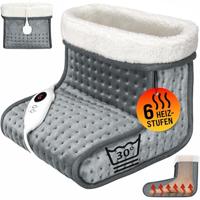 Elektrische voetenwarmer grijs met 6 warmtestanden 100W - thumbnail