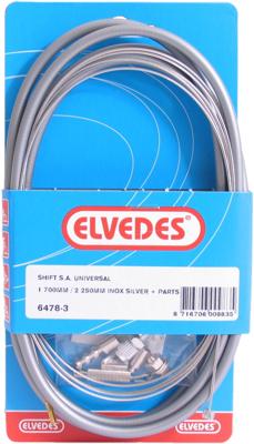 Elvedes Versnellingskabelset 1700 / 2250 mm universeel sturmey archer rvs - zilver (op kaart)