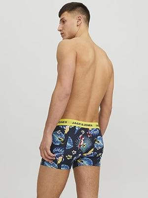 Jack & Jones Jacflower Bird Trunks 3 Pack Noos Boxershorts Surf The Web Black - Black