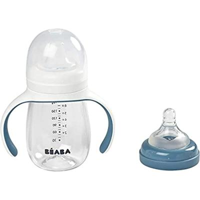Leerfles 2 in 1 (210 ml) BEABA blauw