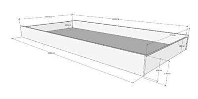 Vipack Bedlade/rolbed London - antraciet - 17,8x93,8x198 cm