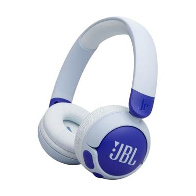 JBL Junior 320 BT, Draadloze On-Ear Bluetooth Hoofdtelefoon voor Kinderen met Ingebouwde Microfoon, 50 uur afspeeltijd, JBL Safe Sound, Laag Volume, Gemakkelijke Bediening en Stickerset, in Blauw