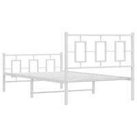 Bedframe met hoofd- en voeteneinde metaal wit 100x190 cm - thumbnail
