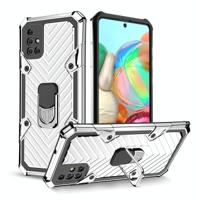 Voor Samsung Galaxy A71 Cool Armor PC + TPU Shockproof Case met 360 graden rotatieringhouder(Zilver) - thumbnail