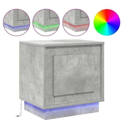 Nachtkastje met 2 pcs Betongrijs 44 x 34,5 x 45 cm Bewerkt hout