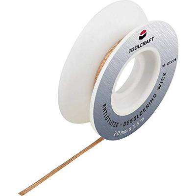 TOOLCRAFT ZD-180 Desoldeerdraad Lengte 1.5 m Breedte 2.0 mm In vloeimiddel gedrenkt