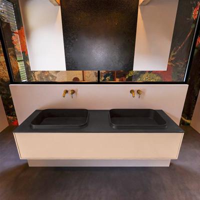 Badkamermeubelset Mondiaz Erin 150 cm met 1 Lade met RIDGE Wastafel Dubbel Urban Zonder Kraangaten Greeploos Mat Rosee Badkamermeubelset Mondiaz Erin 150 cm met 1 Lade met RIDGE Wastafel Dubbel Urban Zonder Kraangaten Greeploos Mat Rosee