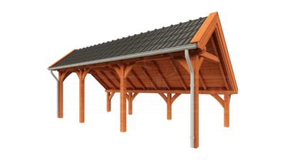 Trendhout Kapschuur de Hoeve XL 710x380 cm- Kapschuurdak- Onbehandeld lariks Douglas hout- Trendhout