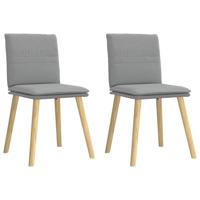 Eetkamerstoelen 2 st stof lichtgrijs - thumbnail