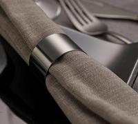 ECHTWERK Tafel accessoires (servetringen "rond" gemaakt van ede, Zwart, 4-delig) - thumbnail