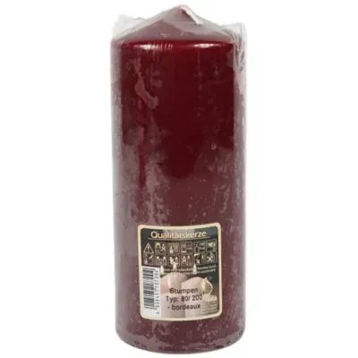 Gala stompkaars wijnrood 8 x 20 cm | 12 stuks