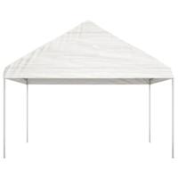 Prieel met dak 17,84x4,08x3,22 m polyetheen wit - thumbnail