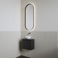 Fonteinset | BWS Leto | Mat Zwart | Waskom Glans Wit - thumbnail