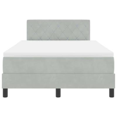 Boxspring bed met matras Lichtgrijs 120 x 190 cm Fluweel