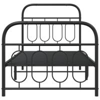 Bedframe met hoofd- en voeteneinde metaal zwart 80x200 cm - thumbnail
