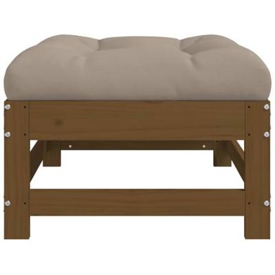 Tuinvoetenbanken en kussens 2 st massief grenenhout honingbruin