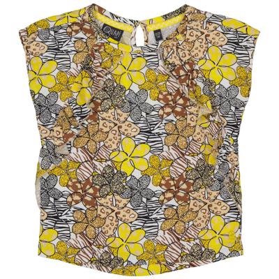 Quapi Meisjes t-shirt - Megan - AOP zand animal bloemen