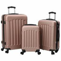 VidaXL Koffer met slot 3 pcs rose gold 50 x 31 x 78 cm abs kunststof - thumbnail