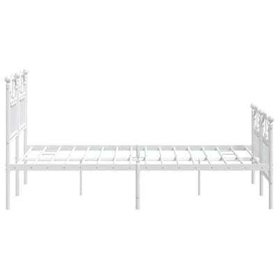 Bedframe met hoofd- en voeteneinde metaal wit 120x200 cm - thumbnail
