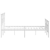 Bedframe met hoofd- en voeteneinde metaal wit 120x200 cm - thumbnail