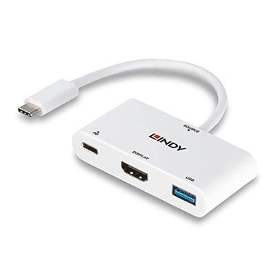 LINDY USB-C Adapter [1x USB-C stekker - 1x HDMI-bus, USB 3.2 Gen 1 bus A (USB 3.0)] 43340 0.18 m