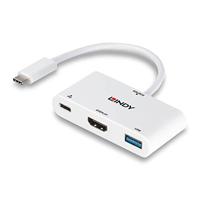 LINDY USB-C Adapter [1x USB-C stekker - 1x HDMI-bus, USB 3.2 Gen 1 bus A (USB 3.0)] 43340 0.18 m - thumbnail