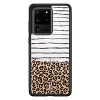 Samsung Galaxy S20 Ultra glazen hardcase - Leopard lines - thumbnail