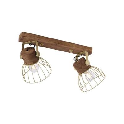 Just Light PlafondlampAlami bruin messing 2-lichts - 11487-60