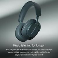Bowers & Wilkins Px7 S3 Draadloze Over-Ear Hoofdtelefoon, Geavanceerde Ruisonderdrukking, 24-bit DSP, aptX Lossless, 30 Uur Afspelen, 8 Microfoons, Snelladen - IJs blauw - thumbnail