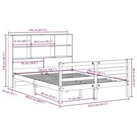 Bed met boekenkast zonder matras hout wasbruin 150x200 cm - thumbnail