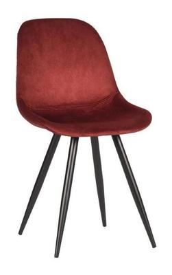 LABEL51 Eetkamerstoel 'Capri', Fluweel, kleur Rood