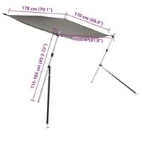 VidaXL Schaduwdoek t-top 170x208x(115-183) cm antracietkleurig - thumbnail