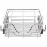 VidaXL Draadmanden uittrekbaar 2 st 400 mm zilverkleurig - thumbnail
