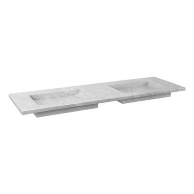 Wastafel Forzalaqua Nova Doppio Gepolijst 160.5x51.5x9.5 cm Carrara Zonder Kraangaten Wastafel Forzalaqua Nova Doppio Gepolijst 160.5x51.5x9.5 cm Carrara Zonder Kraangaten