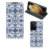 Samsung Galaxy S21 Ultra Smart Cover Flower Blue - thumbnail