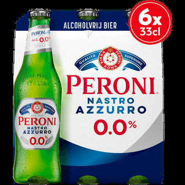 Peroni Nastro Azzurro 0,0% Alcoholvrij Fles 6 x 330ML bij Jumbo