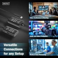 Digitus DA-73109 USB-C-kabel USB 3.2 Gen1, USB 3.2 Gen1, USB 3.0 USB-C, USB-C bus, USB-C stekker 10.00 m Zwart Actief met signaalversterking, Stekker past op - thumbnail