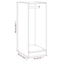 Kledingkast 48x41x102 cm bewerkt hout wit - thumbnail