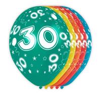 30 jaar verjaardag ballonnen (5st) - thumbnail