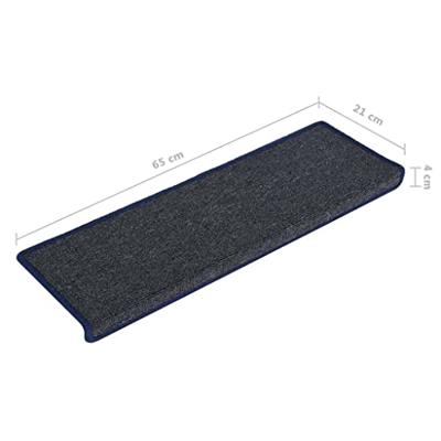VidaXL Trapmatten 15 st 65x21x4 cm donkergrijs en blauw met rechthoekige rand VidaXL Trapmatten 15 st 65x21x4 cm donkergrijs en blauw met rechthoekige rand