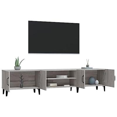 Tv-meubel 180x31,5x40 cm bewerkt hout grijs sonoma eikenkleurig