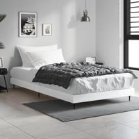 Bedframe bewerkt hout hoogglans wit 90x190 cm - thumbnail