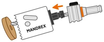 Gatzaaghouder zeskant 8.5mm 125mm Centreerboor + 5 adapters Mandrex boorkop 10mm Starter Kit