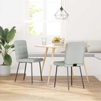 Eetkamerstoelen 2 st fluweel lichtgrijs - thumbnail