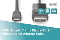 Digitus AK-300334-020-S USB-C-displaykabel DisplayPort / USB-C Aansluitkabel DisplayPort-stekker, USB-C stekker 2.00 m Zwart Afgeschermd (drievoudig), - thumbnail