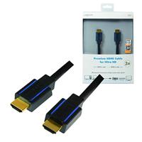 LogiLink CHB005 HDMI-kabel HDMI Aansluitkabel HDMI-A-stekker, HDMI-A-stekker 3.00 m Zwart 4K UHD - thumbnail