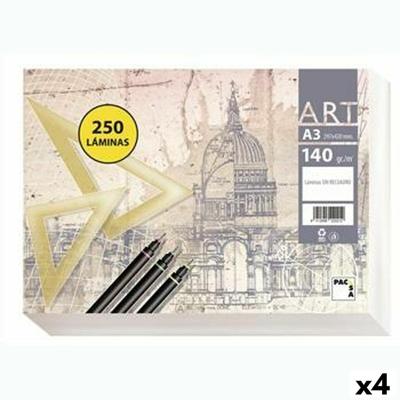 Tekenpapier Pacsa ART Wit A3 250 Lakens (4 Stuks)